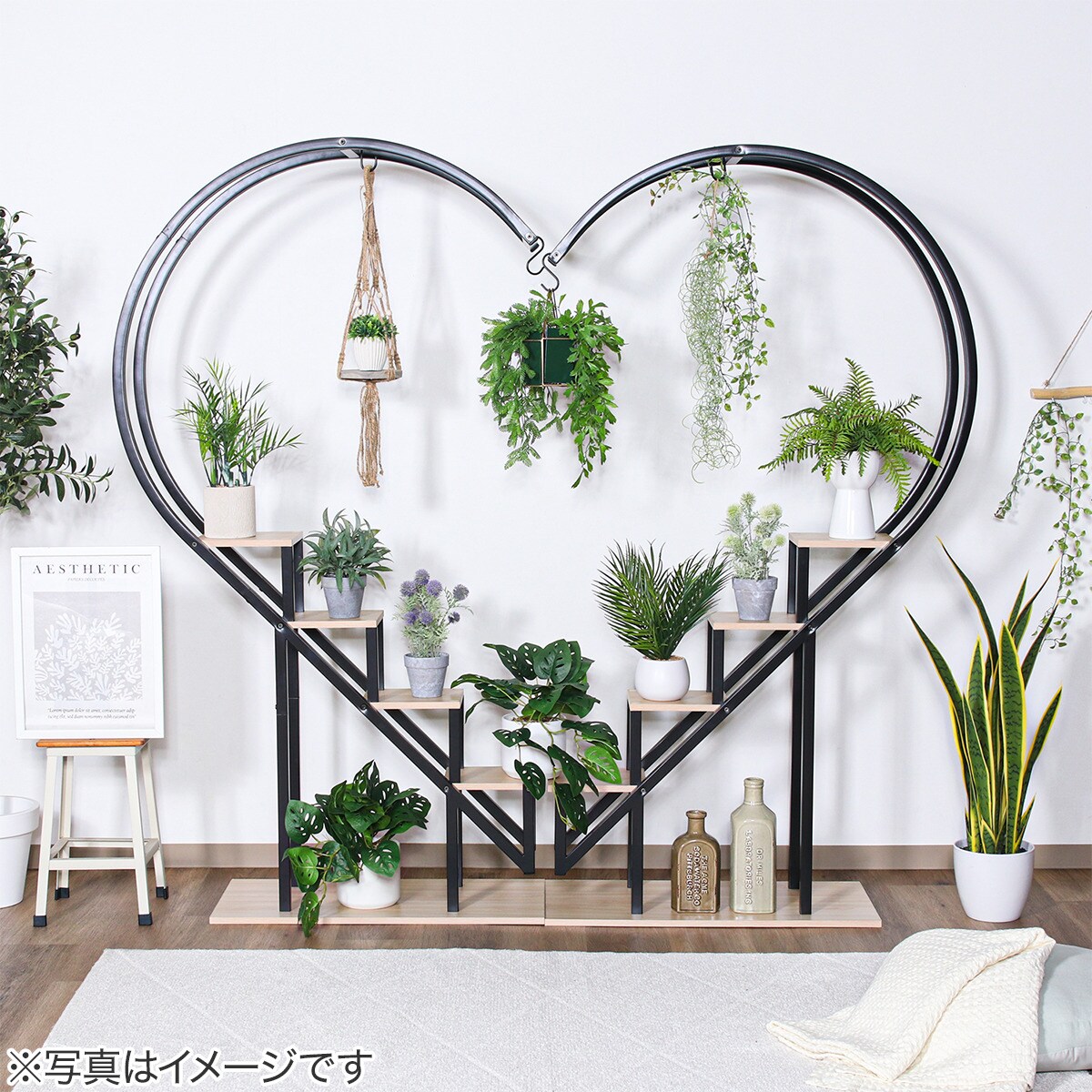 ディスプレイラック ハート型（ブラック） | ニトリネット【公式