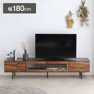 アカシア材テレビボード メラミン天板 (幅180cm BR)