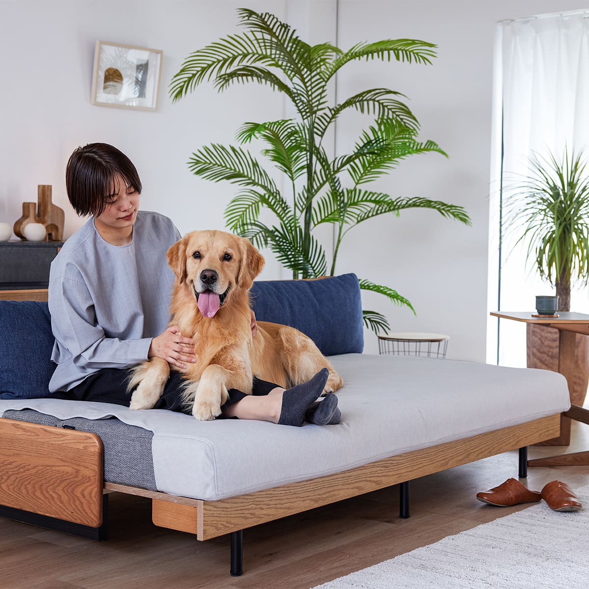 ごろ寝ソファ 幅199cm専用】ペット対応らくらくカバー (LGY) | ニトリ