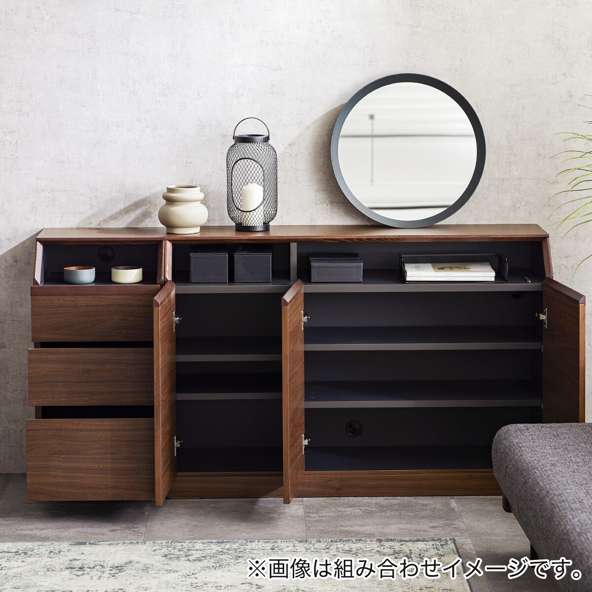 カウンター下にも収まるサイドボード (幅120cm WN) | ニトリネット