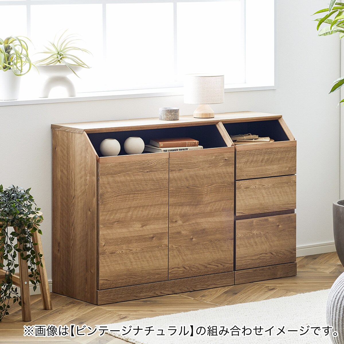 カウンター下にも収まるサイドボード (幅80cm GY) | ニトリ
