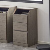 カウンター下にも収まるサイドボード (引き出しタイプ 幅40cm GY)