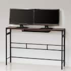 モニタ2台置きができる スリムサブテーブル (BR) 1枚目画像