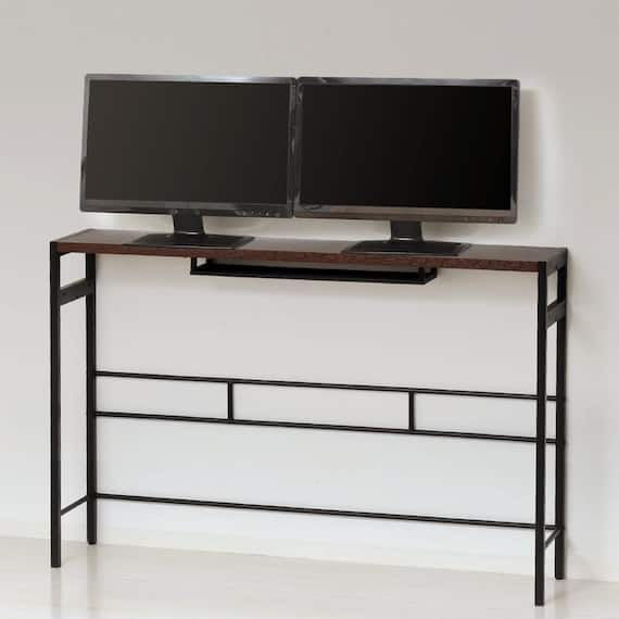 モニタ2台置きができる スリムサブテーブル (BR) 1枚目画像