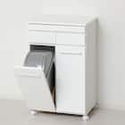 スライド棚付きダストカウンター2分別(WH) 1枚目画像