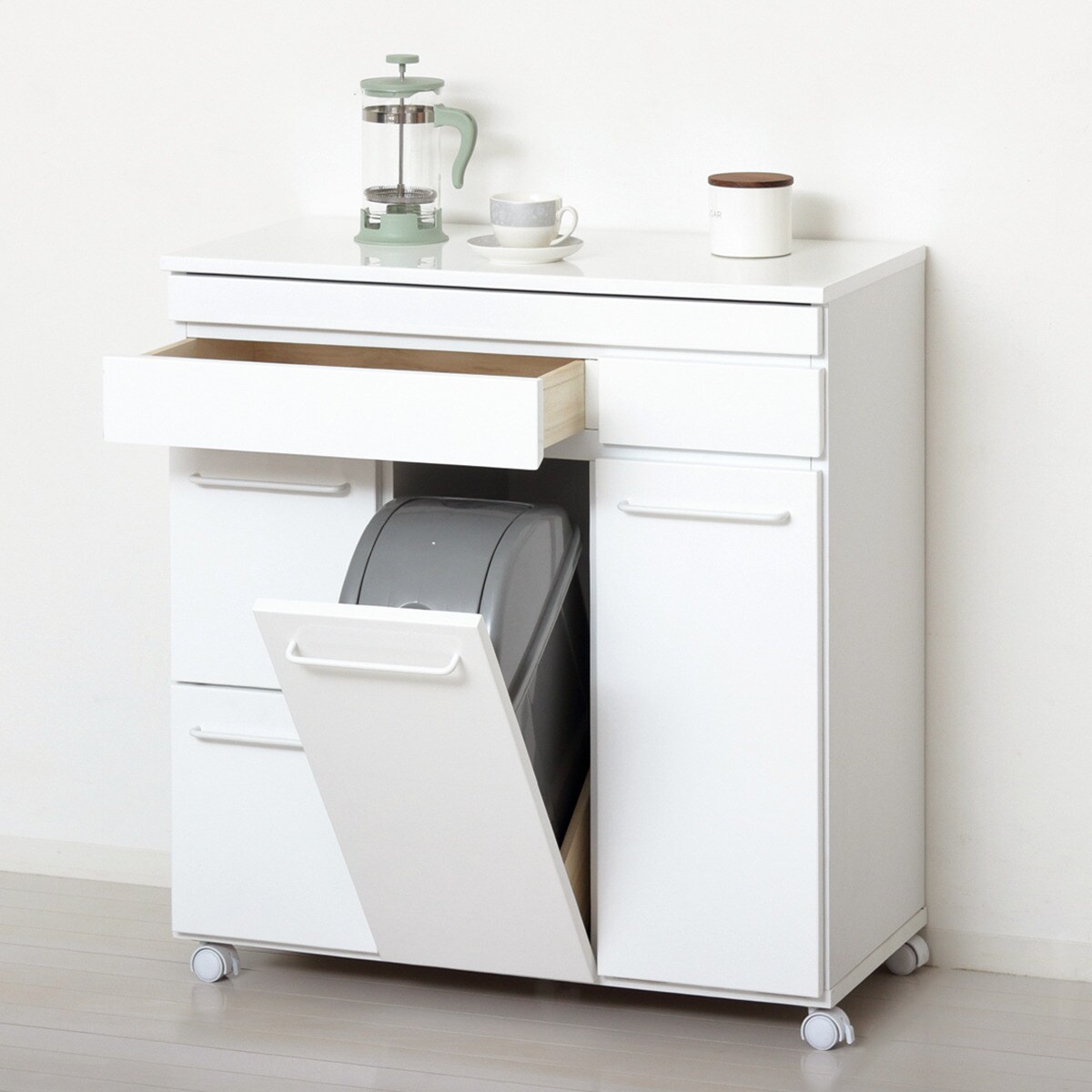 スライド棚付きダストカウンター多分別（WH） | ニトリネット【公式