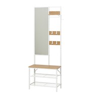 多機能ハンガーラック (ミラー付き)