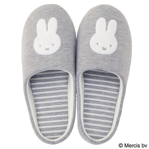 刺繍ルームシューズ(ミッフィー グレー) 2枚目画像