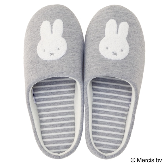 刺繍ルームシューズ(ミッフィー グレー) 2枚目画像