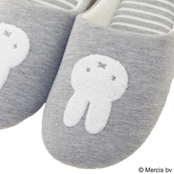 刺繍ルームシューズ(ミッフィー グレー) 6枚目画像