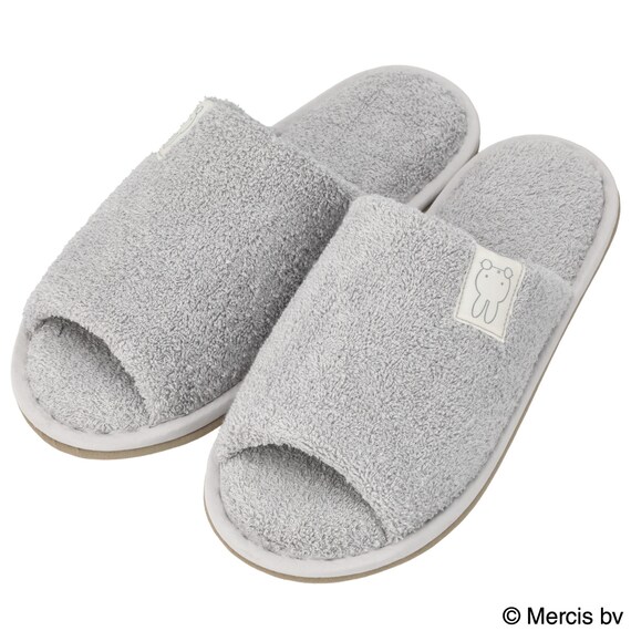 スリッパ(ミッフィー 綿パイル グレー) 1枚目画像