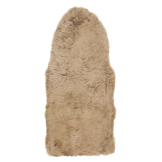 【天然ムートン】アクセントマット・カバー 1.5匹物 60×130cm(ブラウン) 1枚目画像