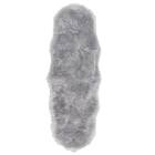 【天然ムートン】アクセントマット・カバー 2匹物 60×180cm(グレー) 1枚目画像