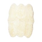 【天然ムートン】アクセントラグ 6匹物 140×180cm(ホワイト) 1枚目画像