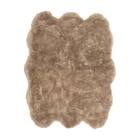 【天然ムートン】アクセントラグ 6匹物 140×180cm(ブラウン) 1枚目画像