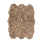 【天然ムートン】アクセントラグ 6匹物 140×180cm(ブラウン) 1枚目画像