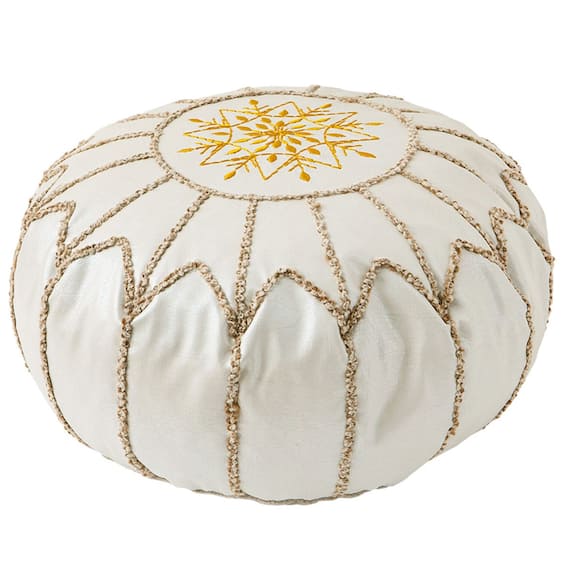 超軽量 モロッカンスツール M (アイボリー) 1枚目画像