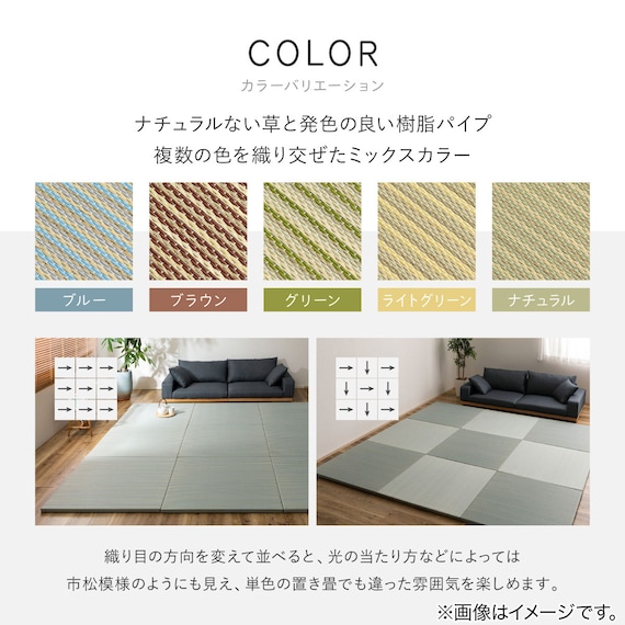 い草×PP置き畳 綾瀬 3枚セット(ナチュラル) 6枚目画像