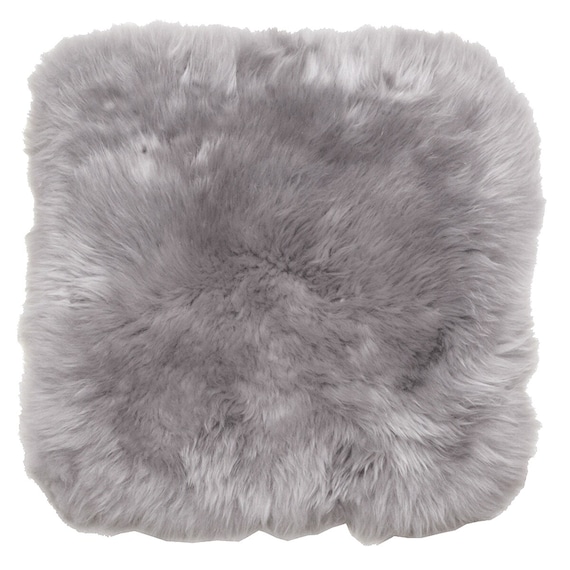 【天然ムートン】シートクッション 四角 2枚セット(グレー) 1枚目画像