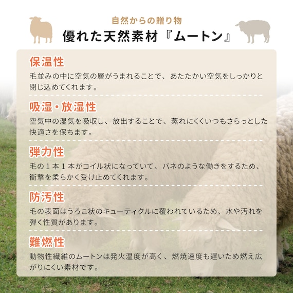 【天然ムートン】シートクッション 四角 2枚セット(グレー) 4枚目画像