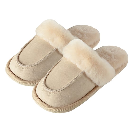 【天然ムートン】スリッパ S-1808 2足セット(アイボリー) 1枚目画像