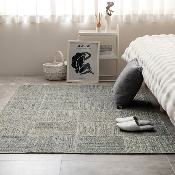 天然ジュートラグ トロン 120×180cm(グレー) 2枚目画像