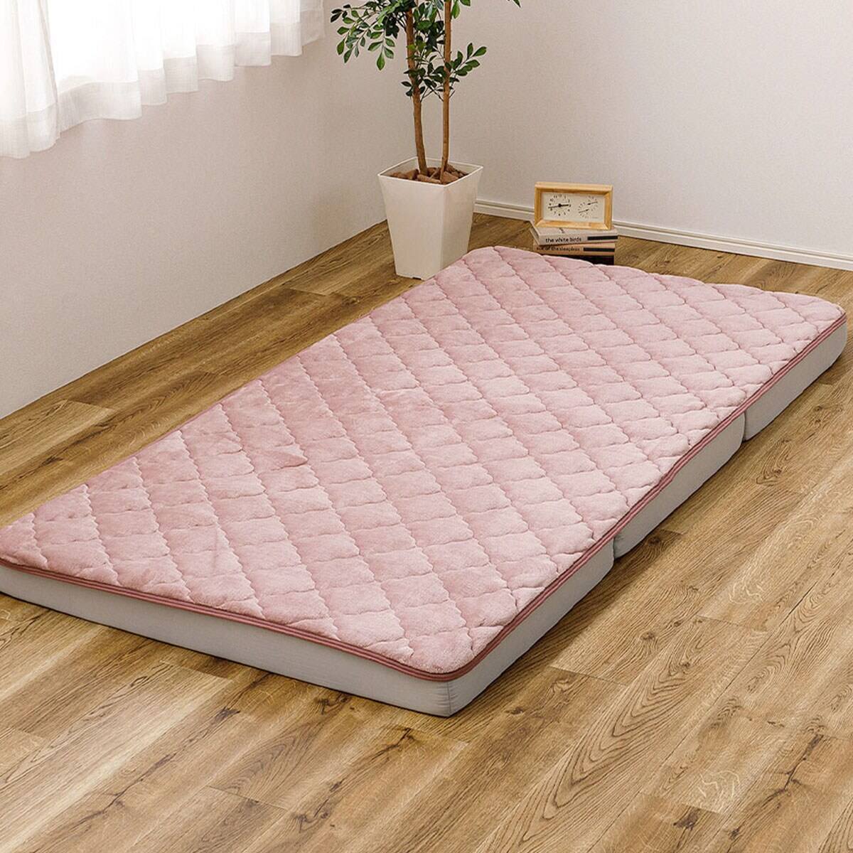 ずれにくい敷きパッド専用 敷きパッド ダブル (キルト/ピンク