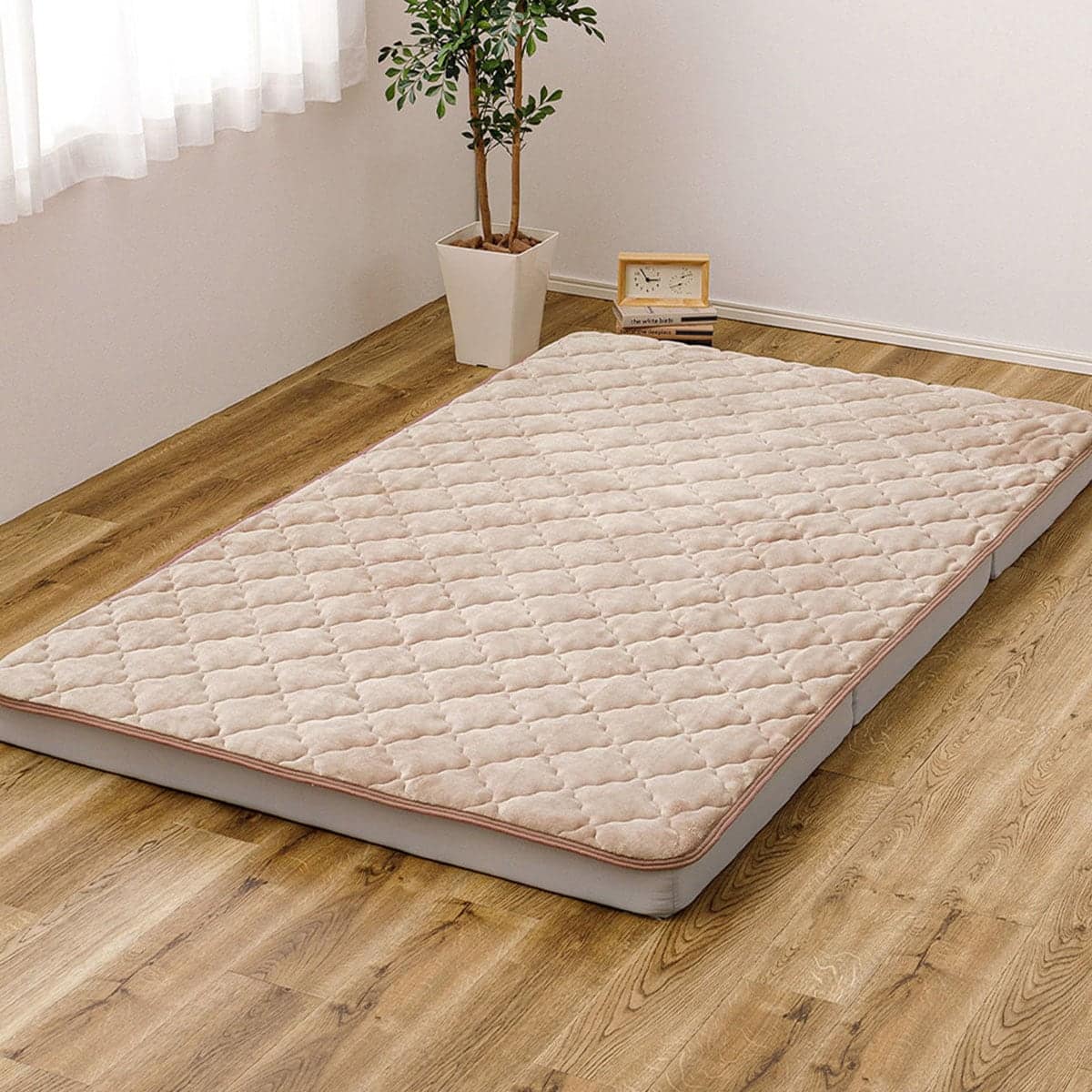 ずれにくい敷きパッド専用 敷きパッド ダブル (キルト/ピンク