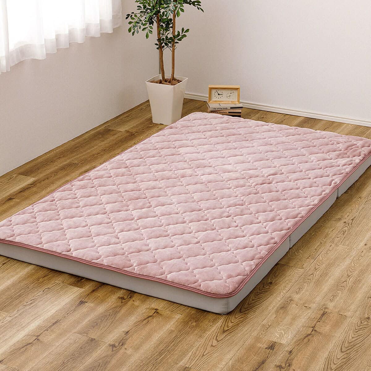 ずれにくい敷きパッド専用 敷きパッド ダブル (キルト/ピンク