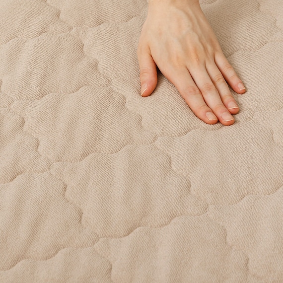 ずれにくい敷きパッド専用 敷きパッド シングル (綿パイル・防水/ベージュ) 3枚目画像
