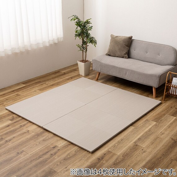 水拭きできるPP置き畳 市松柄 2枚セット(グレー) 1枚目画像