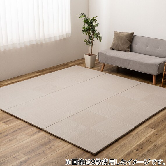 水拭きできるPP置き畳 市松柄 2枚セット(グレー) 3枚目画像