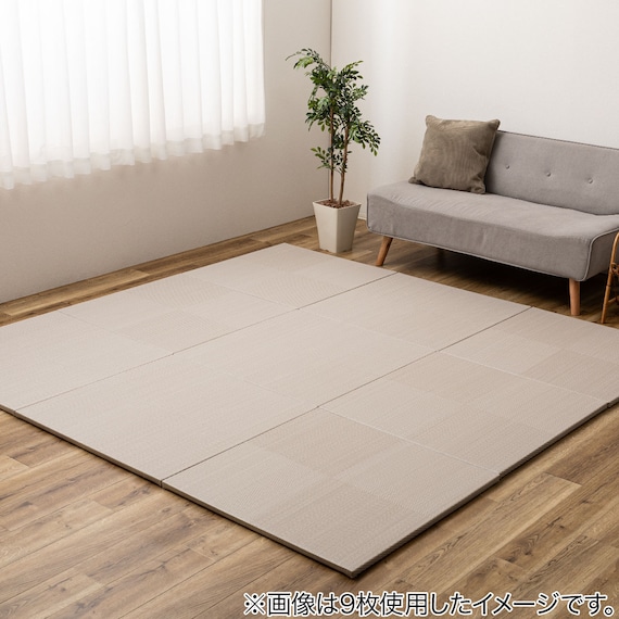 水拭きできるPP置き畳 市松柄 2枚セット(グレー) 3枚目画像