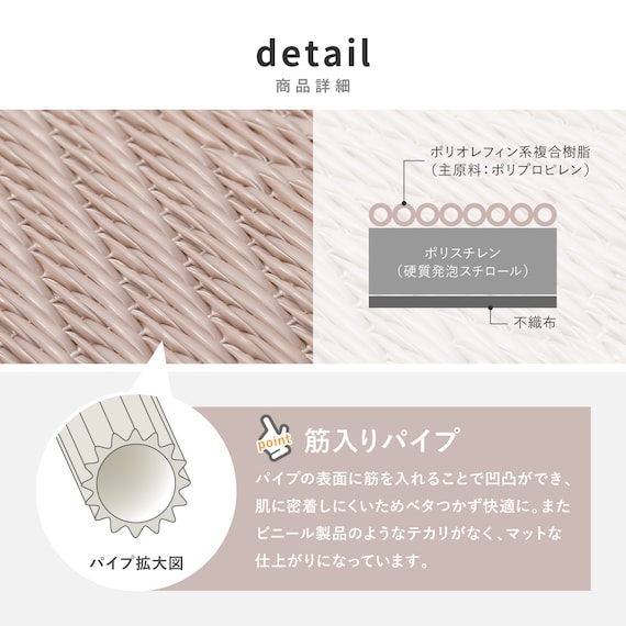 水拭きできるPP置き畳 市松柄 2枚セット(グレー) 18枚目画像