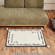 ウール100% 横柄ギャッベ D23 玄関マット【期間限定価格:8/8~9/24まで】