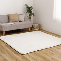 ずれにくいラグ専用 ラグカバー 185×185cm(フランネル/アイボリー)