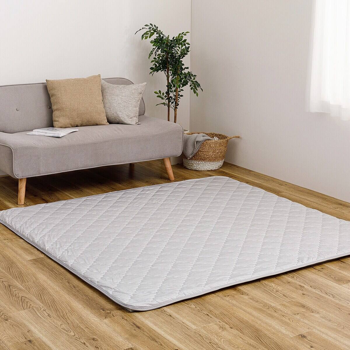 ずれにくいラグ専用 ラグカバー 185×185cm(冷感/グレー) | ニトリ