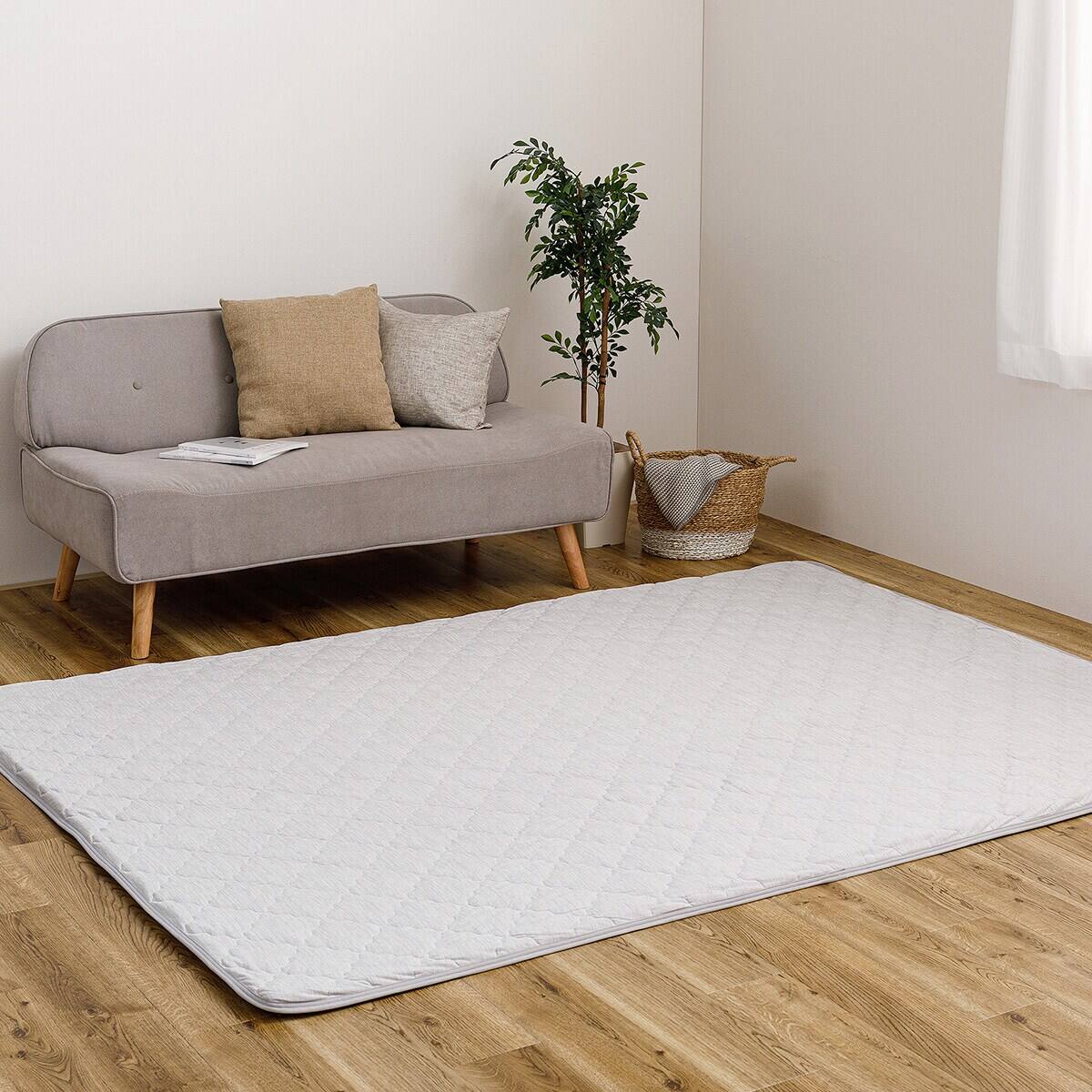 ずれにくいラグ専用 ラグカバー 185×185cm(冷感/グレー) | ニトリ