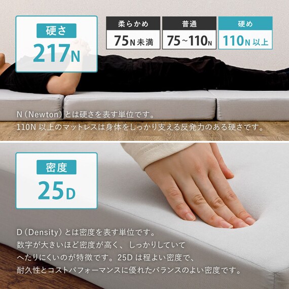 【ずれにくい敷きパッド】 敷きパッド&マットレスセット セミダブル (キルト/グレー) 10枚目画像