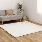 【ずれにくいラグ】ラグカバー&アンダーラグセット 185×185cm(フランネル/アイボリー) 3枚目画像