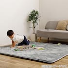 【ずれにくいラグ】ラグカバー&アンダーラグセット 185×185cm(フランネル/アイボリー) 13枚目画像