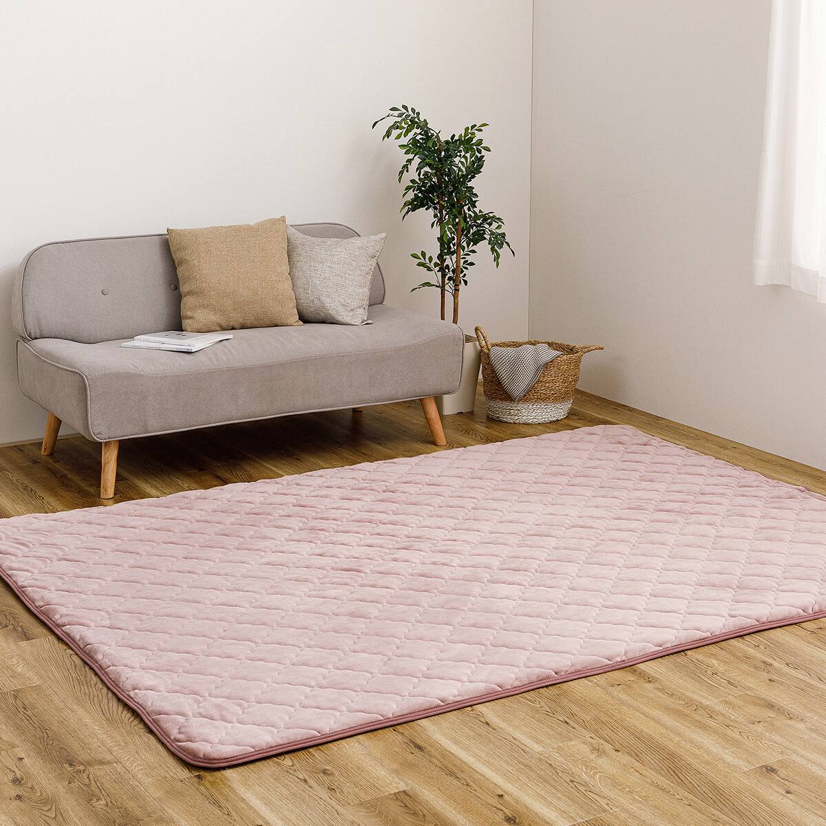 ずれにくいラグ】ラグカバー&アンダーラグセット 185×240cm(フランネル