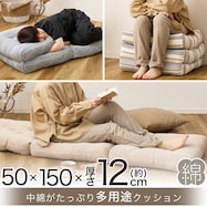 インド綿100%のごろ寝クッション (エスニックボーダー)