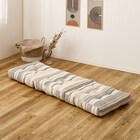 インド綿100%のごろ寝クッション (エスニックボーダー・ブラック) 1枚目画像