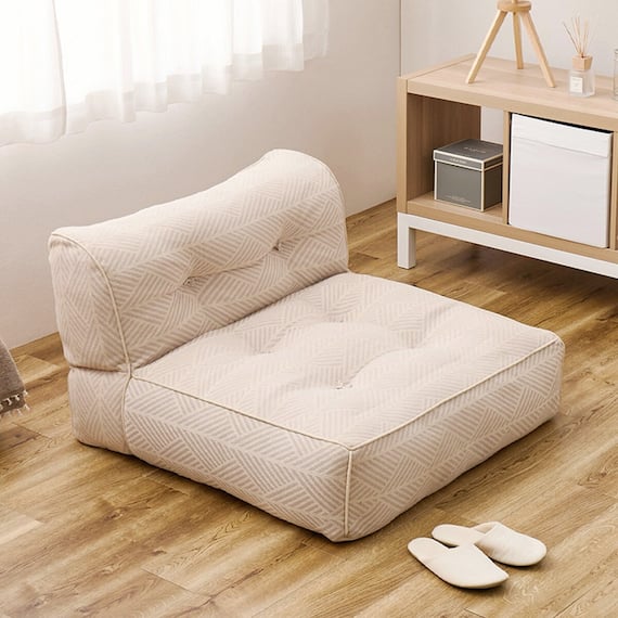 連結できるフロアソファ 1P 布張りタイプ (WH) 1枚目画像