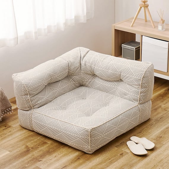 連結できるフロアソファ コーナー 布張りタイプ (GY) 1枚目画像