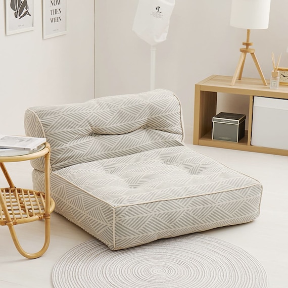 連結できるフロアソファ 1P 布張りタイプ (GY) 1枚目画像