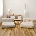 連結できるフロアソファ 1P 布張りタイプ (GY) 7枚目画像