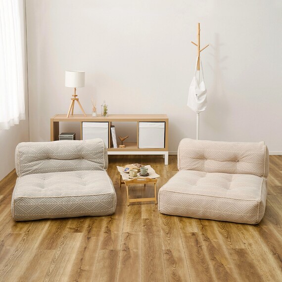 連結できるフロアソファ 1P 布張りタイプ (GY) 7枚目画像