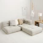 連結できるフロアソファ 3点セット 布張りタイプ (GY) 1枚目画像